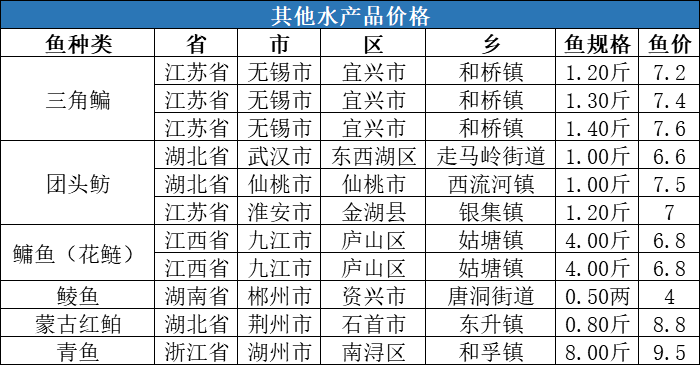 黑魚最新價格分析